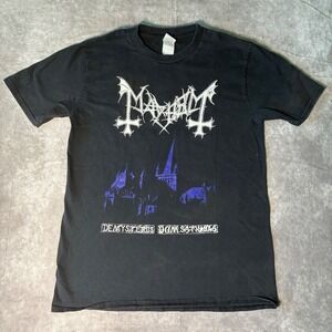 Vintage Mayhem De Mysteriis Dom Sathanas Tour T-Shirt Black Metal Band Tee